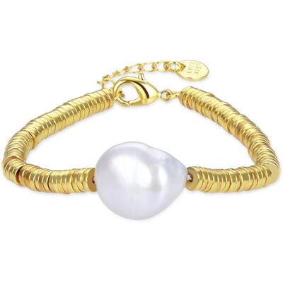 Luxenter Gouden Hematiet Armband afgewerkt in 18K geelgoud - Siever One Size Luxenter Gouden Hematiet Armband afgewerkt in 18K geelgoud - Siever One Size