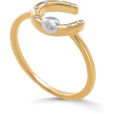 Orphelia 'Aurora' Dames 925 Sterling Zilveren Ring - Zilver/Goud ZR-7525/G N Orphelia 'Aurora' Dames 925 Sterling Zilveren Ring - Zilver/Goud ZR-7525/G N