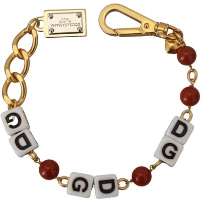 Dolce & Gabbana Gouden Ketting Messing Kralen Kreeftsluiting Logo Vrouwenarmband One Size Dolce & Gabbana Gouden Ketting Messing Kralen Kreeftsluiting Logo Vrouwenarmband One Size