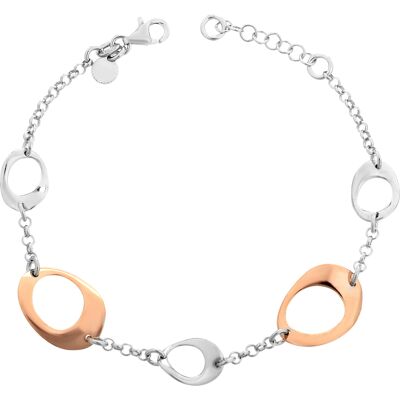 Orphelia 'Isotta' Dames 925 Sterling Zilveren Armband - Zilver/Rosé ZA-7192 One Size Orphelia 'Isotta' Dames 925 Sterling Zilveren Armband - Zilver/Rosé ZA-7192 One Size