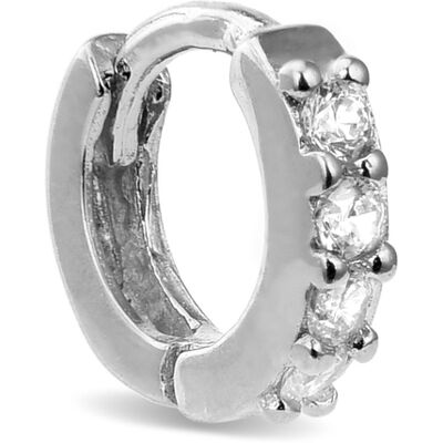 Piercing Luxenter, Ansung Sterling Zilver 925 en Rhodium Vergulde Briljant Zirkonia One Size Piercing Luxenter, Ansung Sterling Zilver 925 en Rhodium Vergulde Briljant Zirkonia One Size