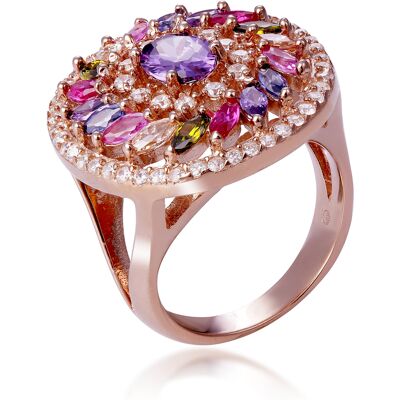 Orphelia Dames 925 Sterling Zilveren Ring - Roze ZR-7428/RG L Orphelia Dames 925 Sterling Zilveren Ring - Roze ZR-7428/RG L