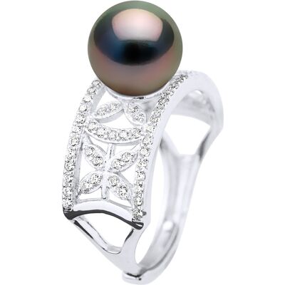 Ateliers Saint Germain Ring Sieraden - Echte Cultured Tahiti Parel Rond 9-10 mm One Size Ateliers Saint Germain Ring Sieraden - Echte Cultured Tahiti Parel Rond 9-10 mm One Size