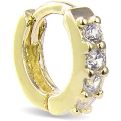 Piercing Luxenter, Rahlau Sterling Zilver 925 en Briljant Zirkonia afgewerkt in 18 karaat geel goud One Size Piercing Luxenter, Rahlau Sterling Zilver 925 en Briljant Zirkonia afgewerkt in 18 karaat geel goud One Size