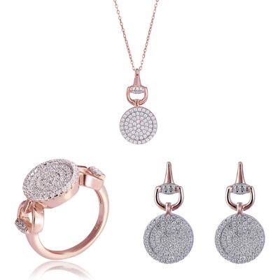 Orphelia 'Alisia' Dames 925 Sterling Zilveren Set: Halsketting + Oorbellen + Ring - Roze SET-7420 R 1/2 Orphelia 'Alisia' Dames 925 Sterling Zilveren Set: Halsketting + Oorbellen + Ring - Roze SET-7420 R 1/2