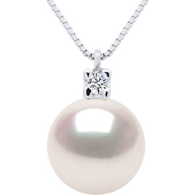 Ateliers Saint Germain Halsketting Sieraden Diamanten 0,03 Cts - Echte Gecultiveerde Parel Akoya Japanse Gecertificeerd Rond 8-9 mm One Size Ateliers Saint Germain Halsketting Sieraden Diamanten 0,03 Cts - Echte Gecultiveerde Parel Akoya Japanse Gecertificeerd Rond 8-9 mm One Size