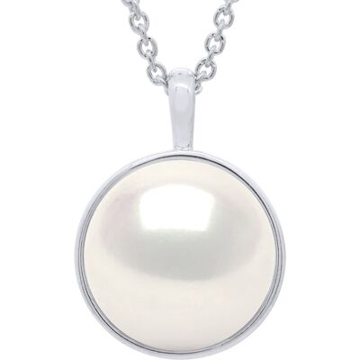 Ateliers Saint Germain Halsketting met Beaded Pendant Geel Gouden Omgeving Strak - Echte Gecultiveerde Zoetwaterparel Knop 10-11 mm One Size Ateliers Saint Germain Halsketting met Beaded Pendant Geel Gouden Omgeving Strak - Echte Gecultiveerde Zoetwaterparel Knop 10-11 mm One Size