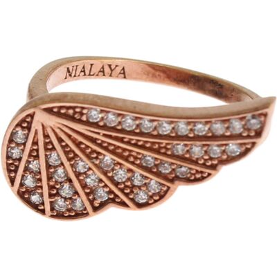 Nialaya Roze Goud 925 Zilver Dames Heldere CZ Ring Nialaya Roze Goud 925 Zilver Dames Heldere CZ Ring