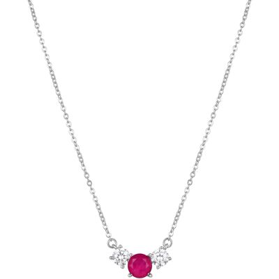 Luxenter Luxeketting in 925 Sterling Zilver met Fuchsia Doublet gerhodineerd One Size Luxenter Luxeketting in 925 Sterling Zilver met Fuchsia Doublet gerhodineerd One Size