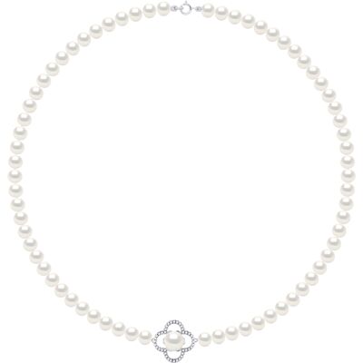 Ateliers Saint Germain Halsketting Rijl van Echte Gecultiveerde Zoetwaterparels Semi Rond 6-7 mm One Size Ateliers Saint Germain Halsketting Rijl van Echte Gecultiveerde Zoetwaterparels Semi Rond 6-7 mm One Size