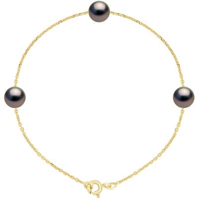 Ateliers Saint Germain Armband TRIO - 3 Echte Gecultiveerde Tahiti Parels DOOR Ronde 7-8 mm One Size Ateliers Saint Germain Armband TRIO - 3 Echte Gecultiveerde Tahiti Parels DOOR Ronde 7-8 mm One Size