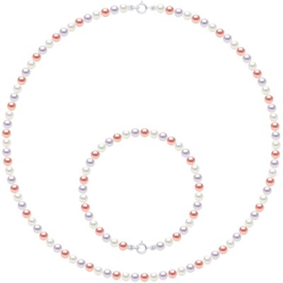 Ateliers Saint Germain Set Halsketting Armband bestaat uit: Halsketting van Echte Gecultiveerde Zoetwaterparels Rond 4-5 mm One Size Ateliers Saint Germain Set Halsketting Armband bestaat uit: Halsketting van Echte Gecultiveerde Zoetwaterparels Rond 4-5 mm One Size