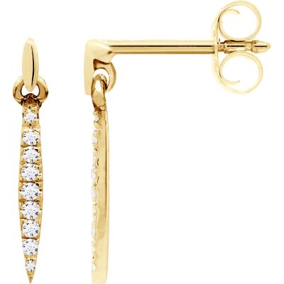 Diadema Oorbellen Dangle Sieraden Diamanten 0.070 Cts Yellow Gold One Size Diadema Oorbellen Dangle Sieraden Diamanten 0.070 Cts Yellow Gold One Size