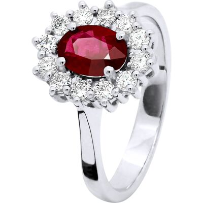 Diadema Marquise Ring Saffier - 0,95 Ct Diamant - Witgoud - S Diadema Marquise Ring Saffier - 0,95 Ct Diamant - Witgoud - S