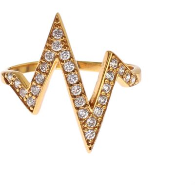 Nialaya Gouden 925 Zilveren Dames Ring met Helder CZ 18K 47 Nialaya Gouden 925 Zilveren Dames Ring met Helder CZ 18K 47