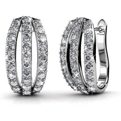 MYC Paris Elegante oorbellen - Zilver en kristal One Size MYC Paris Elegante oorbellen - Zilver en kristal One Size