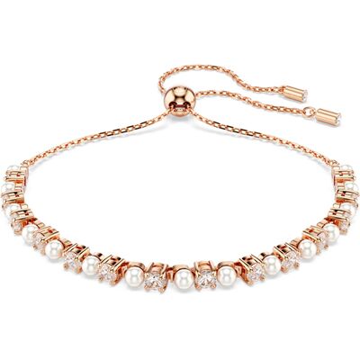 Swarovski 'Matrix Pearl' Dames Gouden Geplateerde Metalen Armband - Roze 5729506 One Size Swarovski 'Matrix Pearl' Dames Gouden Geplateerde Metalen Armband - Roze 5729506 One Size
