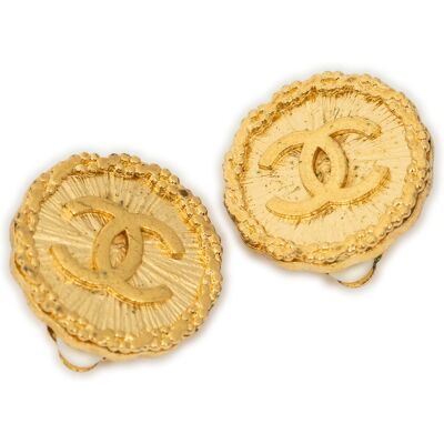 Chanel Pre-owned CC Round Clip On Earrings Oorbellen One Size Chanel Pre-owned CC Round Clip On Earrings Oorbellen One Size