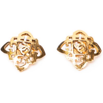Chanel Pre-owned CC Square Clip On Earrings Oorbellen One Size Chanel Pre-owned CC Square Clip On Earrings Oorbellen One Size