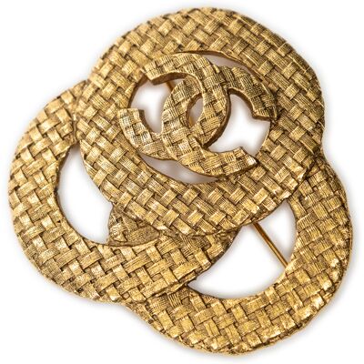 Chanel Pre-owned CC Woven Brooch Broche One Size Chanel Pre-owned CC Woven Brooch Broche One Size