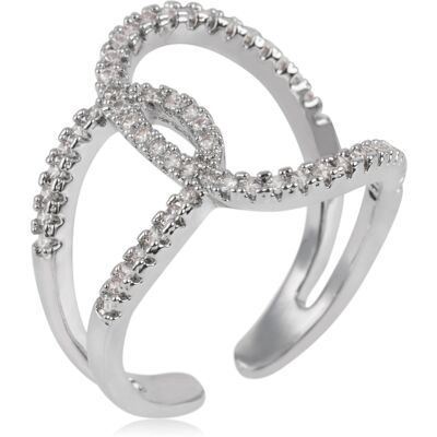 U.S. Polo Assn US Polo Assn Jewellery Stella Rhodium Ring One Size U.S. Polo Assn US Polo Assn Jewellery Stella Rhodium Ring One Size