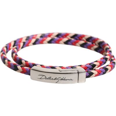 Dolce & Gabbana Gevlochten Lederen Armband met Magnetische Sluiting One Size Dolce & Gabbana Gevlochten Lederen Armband met Magnetische Sluiting One Size
