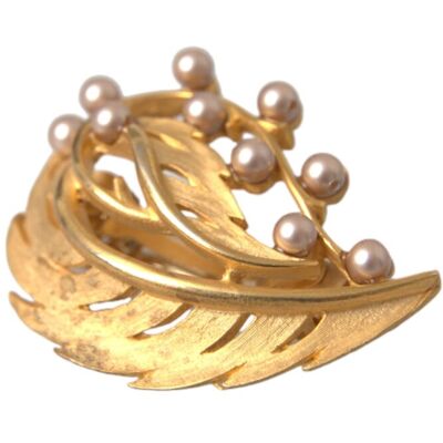 Dolce & Gabbana Gouden Messing Blad Versierde Sieraden Broche Haarspeld One Size Dolce & Gabbana Gouden Messing Blad Versierde Sieraden Broche Haarspeld One Size