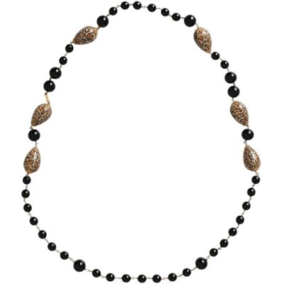 Dolce & Gabbana Gouden Toon Messing Zwarte Geprinte Kralen Lange Ketting One Size Dolce & Gabbana Gouden Toon Messing Zwarte Geprinte Kralen Lange Ketting One Size