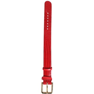 Dolce & Gabbana Rode Exotische Leren Armband met Gouden Metalen Gesp voor Dames One Size Dolce & Gabbana Rode Exotische Leren Armband met Gouden Metalen Gesp voor Dames One Size