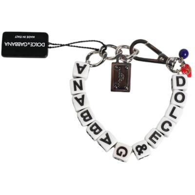 Dolce & Gabbana Zilveren Messing Ketting Dobbelsteen Logo Versierde Bedelarmband One Size Dolce & Gabbana Zilveren Messing Ketting Dobbelsteen Logo Versierde Bedelarmband One Size
