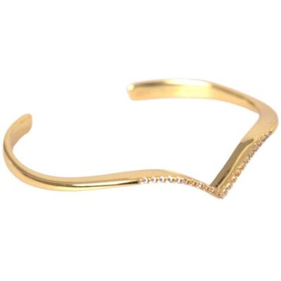 Nialaya Boog Vleugel Manchet Skyfall Goud CZ 925 Armband M Nialaya Boog Vleugel Manchet Skyfall Goud CZ 925 Armband M