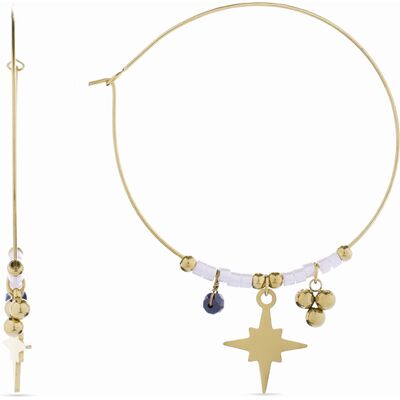 Luxenter Onyx oorbellen afgewerkt in 18K geel goud - Hanfi One Size Luxenter Onyx oorbellen afgewerkt in 18K geel goud - Hanfi One Size