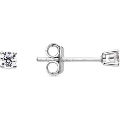 Luxenter Sterling zilveren 925 oorbellen met gerhodineerde Brilliant Zirkonia - Kyoro One Size Luxenter Sterling zilveren 925 oorbellen met gerhodineerde Brilliant Zirkonia - Kyoro One Size