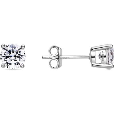 Luxenter Sterling zilveren 925 oorbellen met gerhodineerde Brilliant Zirkonia - Kyoro One Size Luxenter Sterling zilveren 925 oorbellen met gerhodineerde Brilliant Zirkonia - Kyoro One Size