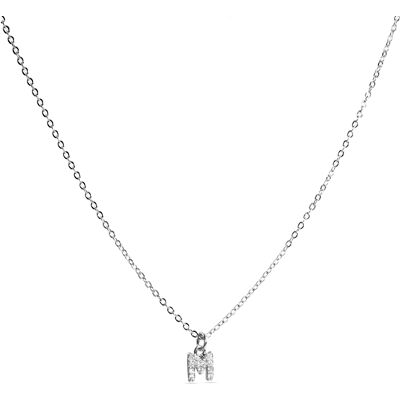 Luxenter Halsketting met Glimmende Zirkonia zilverkleurige afwerking - Alfabet One Size Luxenter Halsketting met Glimmende Zirkonia zilverkleurige afwerking - Alfabet One Size