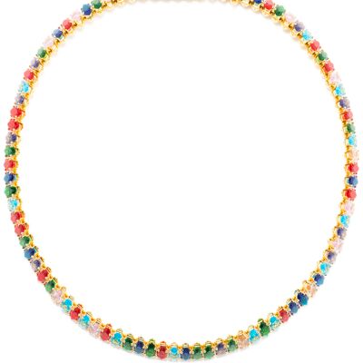 Luxenter Halsketting met Veelkleurig Kristal 18k goud afwerking - Nex One Size Luxenter Halsketting met Veelkleurig Kristal 18k goud afwerking - Nex One Size