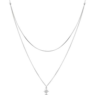 Luxenter Halsketting in 925 Sterling Zilver met Rhodium Plated Briljant Zirkonia - Lialt One Size Luxenter Halsketting in 925 Sterling Zilver met Rhodium Plated Briljant Zirkonia - Lialt One Size