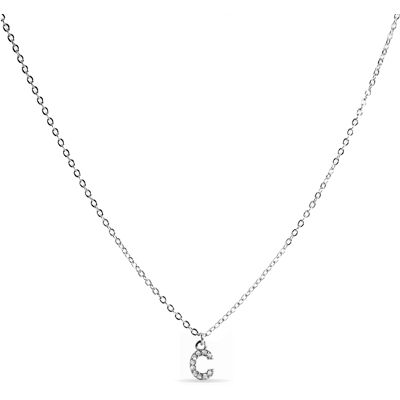 Luxenter Halsketting met Glimmende Zirkonia zilverkleurige afwerking - Alfabet One Size Luxenter Halsketting met Glimmende Zirkonia zilverkleurige afwerking - Alfabet One Size
