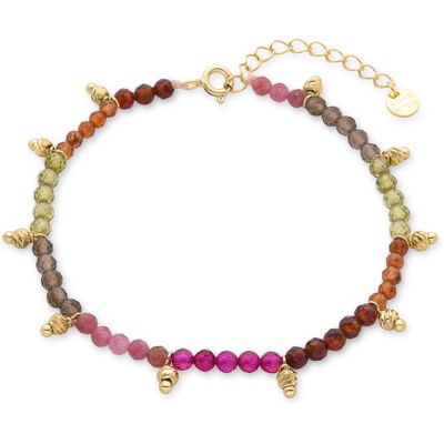 Luxenter 925 Sterling Zilveren Armband met Veelkleurig Kristal afgewerkt in 18K geel goud - Noi One Size Luxenter 925 Sterling Zilveren Armband met Veelkleurig Kristal afgewerkt in 18K geel goud - Noi One Size