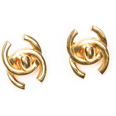 Chanel Pre-owned CC Turn Lock Clip On Earrings Oorbellen One Size Chanel Pre-owned CC Turn Lock Clip On Earrings Oorbellen One Size