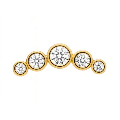 Luxenter Piercing met glanzende zirkonia, afgewerkt in 18k geelgoud - Inloc One Size Luxenter Piercing met glanzende zirkonia, afgewerkt in 18k geelgoud - Inloc One Size