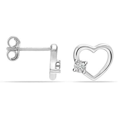 Bibei Vrouwen Hart Oorbellen in 925 Sterling Zilver met Cubic Zirconia BIPE079 One Size Bibei Vrouwen Hart Oorbellen in 925 Sterling Zilver met Cubic Zirconia BIPE079 One Size