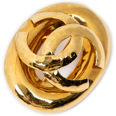 Chanel Pre-owned CC Oval Brooch Broche One Size Chanel Pre-owned CC Oval Brooch Broche One Size