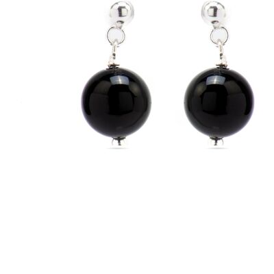 Luxenter oorbellen, metaallegering en gerhodineerd onyx coleki One Size Luxenter oorbellen, metaallegering en gerhodineerd onyx coleki One Size