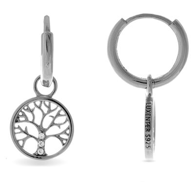 Luxenter 925 Sterling zilveren Levensboom oorbellen One Size Luxenter 925 Sterling zilveren Levensboom oorbellen One Size