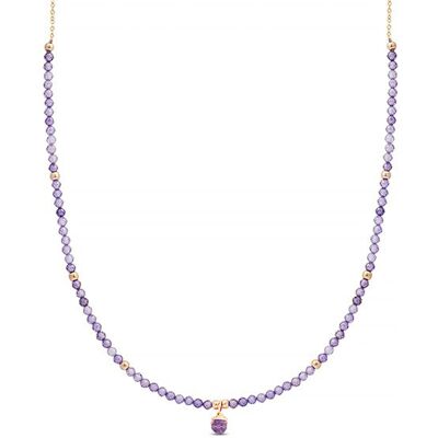 Luxenter Luxeketting, athat metaallegering en amethist zirkonia 18K vergulde afwerking One Size Luxenter Luxeketting, athat metaallegering en amethist zirkonia 18K vergulde afwerking One Size