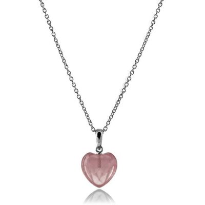 Luxenter, 925 sterling zilveren en rozenkwarts gerhodineerde ketting One Size Luxenter, 925 sterling zilveren en rozenkwarts gerhodineerde ketting One Size