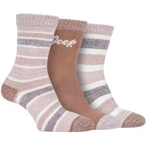 Jeeps - Set van 3 wandelsokken voor zwaar gebruik voor dames - Tan / Cream / Coffee 37-39.5 Jeeps - Set van 3 wandelsokken voor zwaar gebruik voor dames - Tan / Cream / Coffee 37-39.5