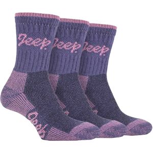 Jeep - 3 paar katoenen wandelsokken voor dames - Paarse Roos 37-39.5 Jeep - 3 paar katoenen wandelsokken voor dames - Paarse Roos 37-39.5