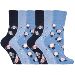 Gentle Grip Dames Sokken - Blau Cotton Maat UK 4-8 - Sokken Gentle Grip Dames Sokken - Blau Cotton Maat UK 4-8 - Sokken